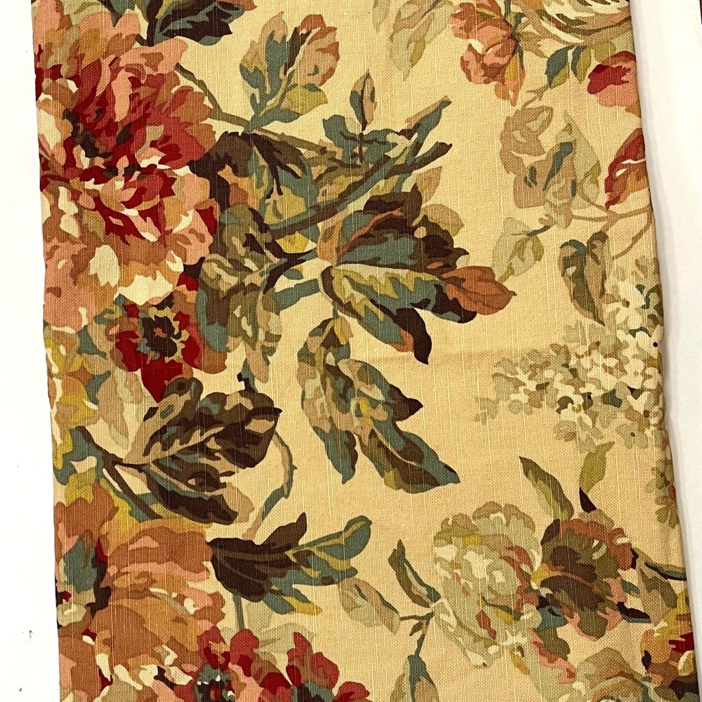 P KAUFMANN Screen Print Vat Colors Scotchgard Floral Fabric 51” x 55” inches.